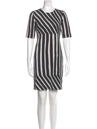 Pre-owned Marimekko Striped Mini Dress In Blue