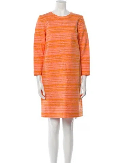 Pre-owned Marimekko Striped Mini Dress In Orange