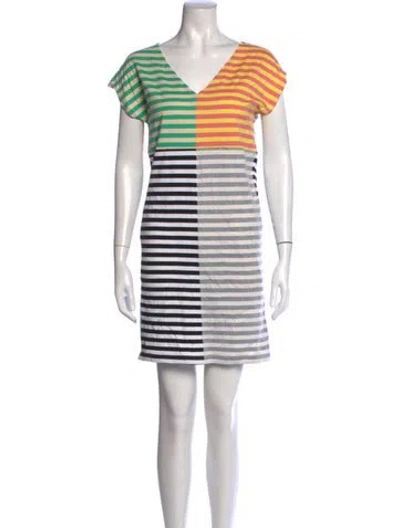 Pre-owned Marimekko Striped Mini Dress In Pink