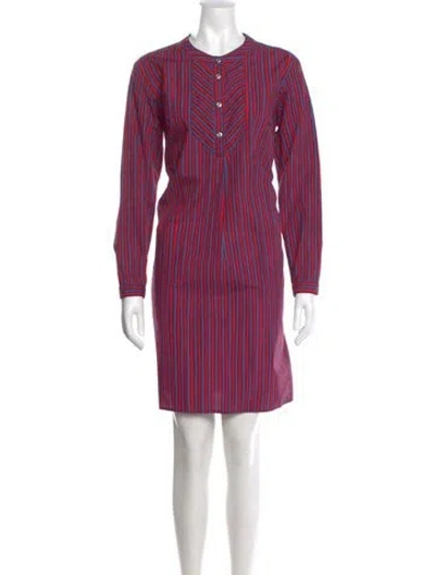 Pre-owned Marimekko Striped Mini Dress In Red