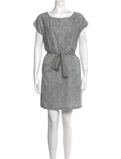 Pre-owned Marimekko Striped Mini Dress In Silver