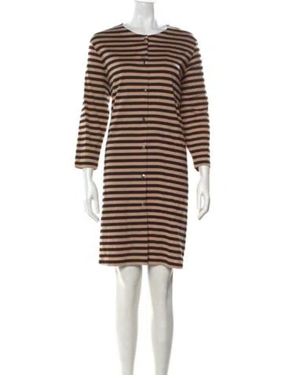 Pre-owned Marimekko Striped Mini Dress W/ Tags In Neutrals
