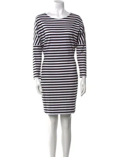 Pre-owned Marimekko Striped Mini Dress In White