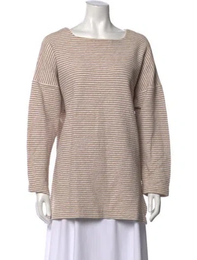 Pre-owned Marimekko Striped Scoop Neck Top In Neutral