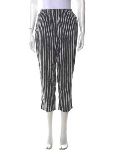 Pre-owned Marimekko Striped Wide Leg Pants In Blue
