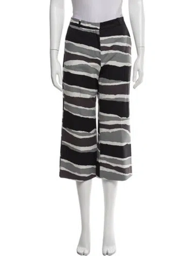 Pre-owned Marimekko Striped Wide Leg Pants In Grey
