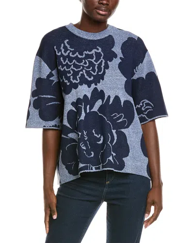 Marimekko Suloinen Linen-blend Knitted Shirt In Blue