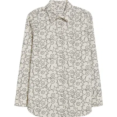 Marimekko Tilla Piirto Unikko Shirt In White/black