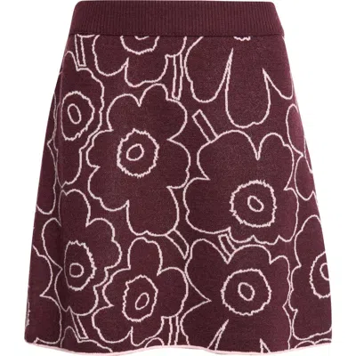 Marimekko Tostva Pirto Unko Wool Blend Skirt In Burgundy
