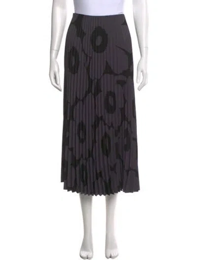 Pre-owned Marimekko Tweed Pattern Midi Length Skirt In Black