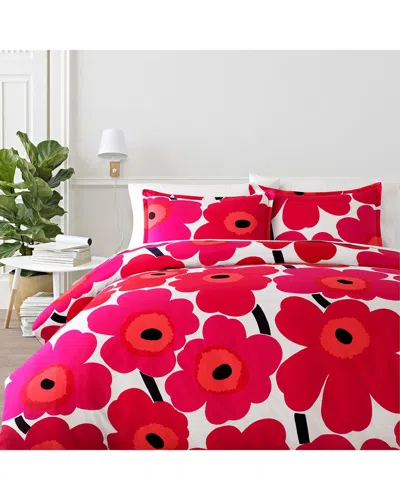 Marimekko Unikko Comforter Set, Full/queen In Red