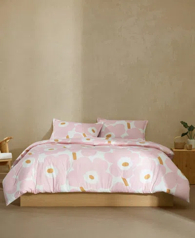 Marimekko Unikko Cotton 3-pc. Duvet Cover Set, King In Pink