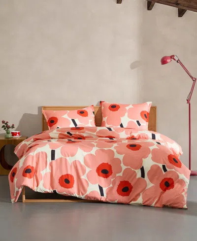 Marimekko Unikko Cotton 3-pc. Comforter Set, King In Orange