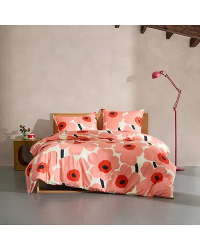 Marimekko Unikko Cotton Percale Comforter Set In Red