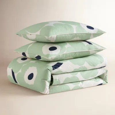 Marimekko Unikko Green/white Organic Cotton Duvet Cover Set