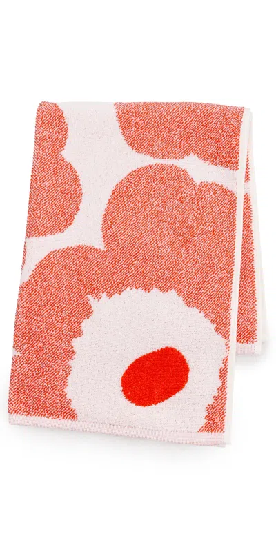 Marimekko Unikko Hand Towel Off White/orange/red