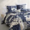 Marimekko Unikko Kollaasi Duver Cover & Shams Set In Dark Blue