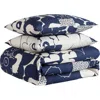 Marimekko Unikko Kollaasi Duver Cover & Shams Set In Open Dark Blue