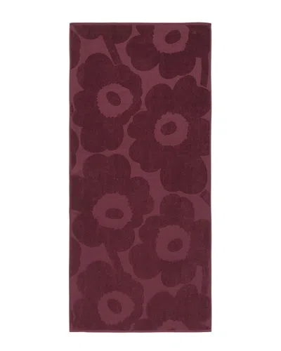 Marimekko Unikko Solid Bath Towel In Burgundy