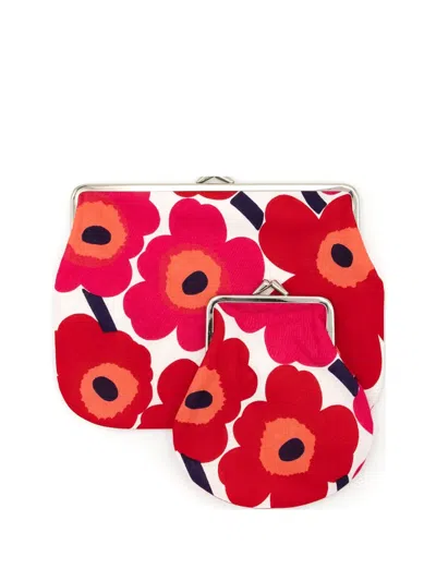 Marimekko Unikko Wallets (set Of Two) In Red