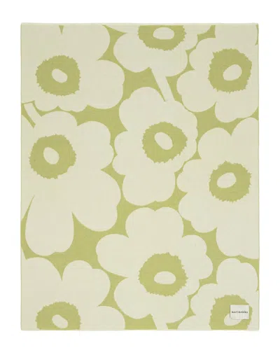 Marimekko Unikko Wool-blend Throw 130x170cm In Green
