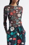Marimekko Varitys Perenna Floral Jersey Top In Black