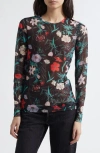 Marimekko Varitys Perenna Floral Jersey Top In Black