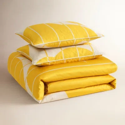 Marimekko Vesi Unikko Cotton Yellow/beige Duvet Cover Set