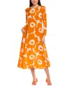 Marimekko Vesitse Unikko Maxi Dress In Orange