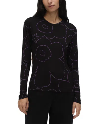 Marimekko Vieda Piirto Unikko Jersey Shirt In Black