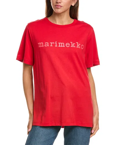 Marimekko Vihne Logo Placement Shirt In Red
