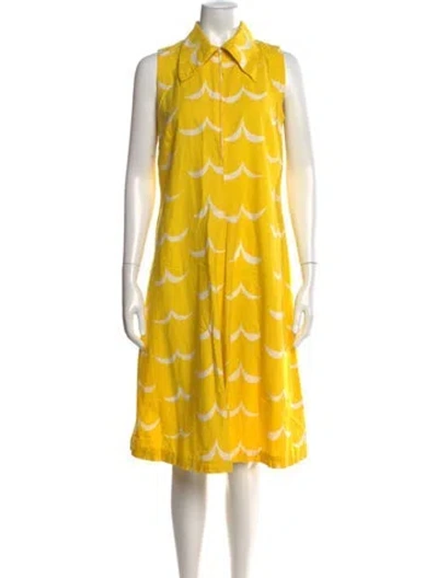 Pre-owned Marimekko Vintage Knee-length Dress In Yellow