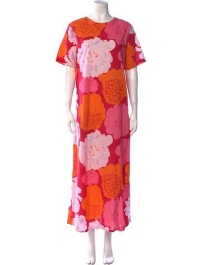 Pre-owned Marimekko Vintage Long Dress In Pink