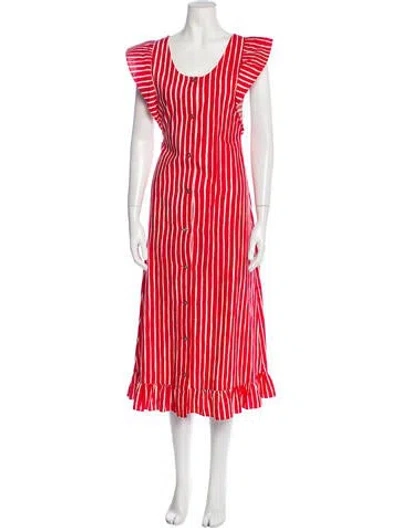 Pre-owned Marimekko Vintage Long Dress In Red