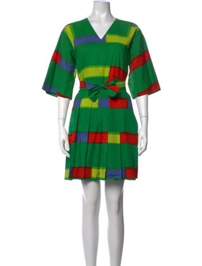 Pre-owned Marimekko Vintage Mini Dress In Green