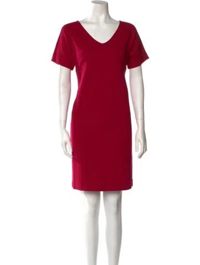 Pre-owned Marimekko V-neck Long Dress In Red
