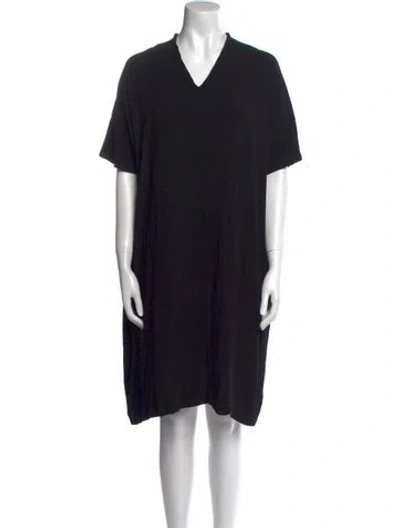 Pre-owned Marimekko V-neck Mini Dress In Black