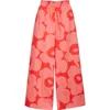 Marimekko Voimakukka Unillo Cotton Pants In Red Pink