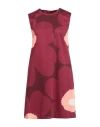 Marimekko Woman Mini Dress Burgundy Size 10 Cotton In Red