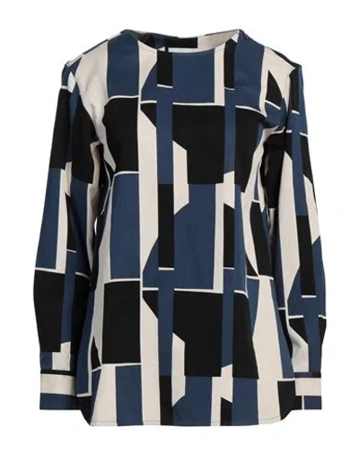 Marimekko Woman Top Navy Size 6 Lyocell, Cotton