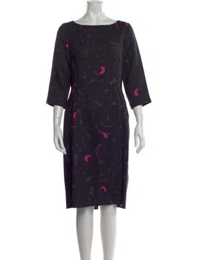 Pre-owned Marimekko Wool Knee-length Dress In Blue