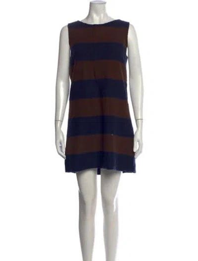 Pre-owned Marimekko Wool Mini Dress In Blue