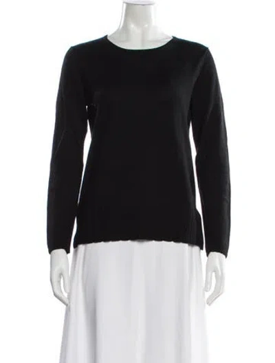 Pre-owned Marimekko Wool Scoop Neck Sweater In Black