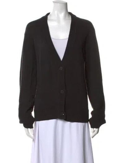 Pre-owned Marimekko Wool V-neck Sweater In Black
