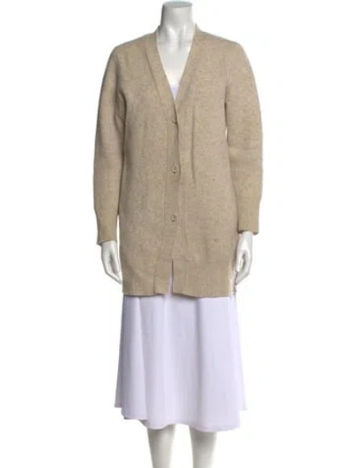 Pre-owned Marimekko Wool V-neck Sweater In Neutral