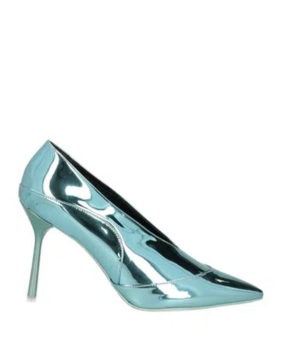 Mariæn Woman Pumps Turquoise Size 9 Leather In Blue