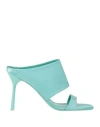 Mariæn Woman Sandals Turquoise Size 7.5 Textile Fibers In Blue