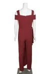 Marina 264267 Long Formal Overlay Jumpsuit In Brown