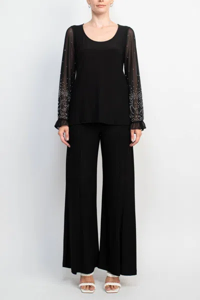 Marina 267488 Long Two Piece Formal Mother Of The Bride Pant Set In Black