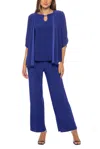 Marina 268397 Long 3 Piece Set Formal Pant Suit In Blue